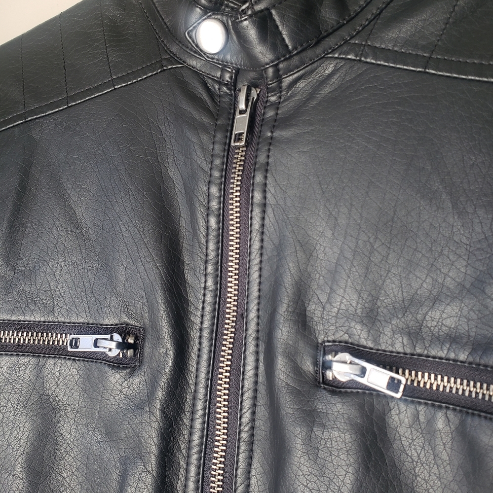 NWOT BLACK LEATHER YOUTH JACKET - Picture 4 of 10